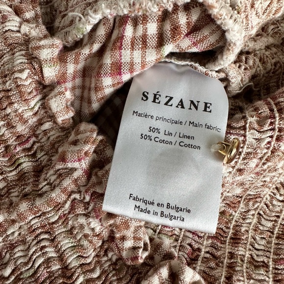 Sezane Plaid Blouse in Pink and Cream - Picture 7 of 7